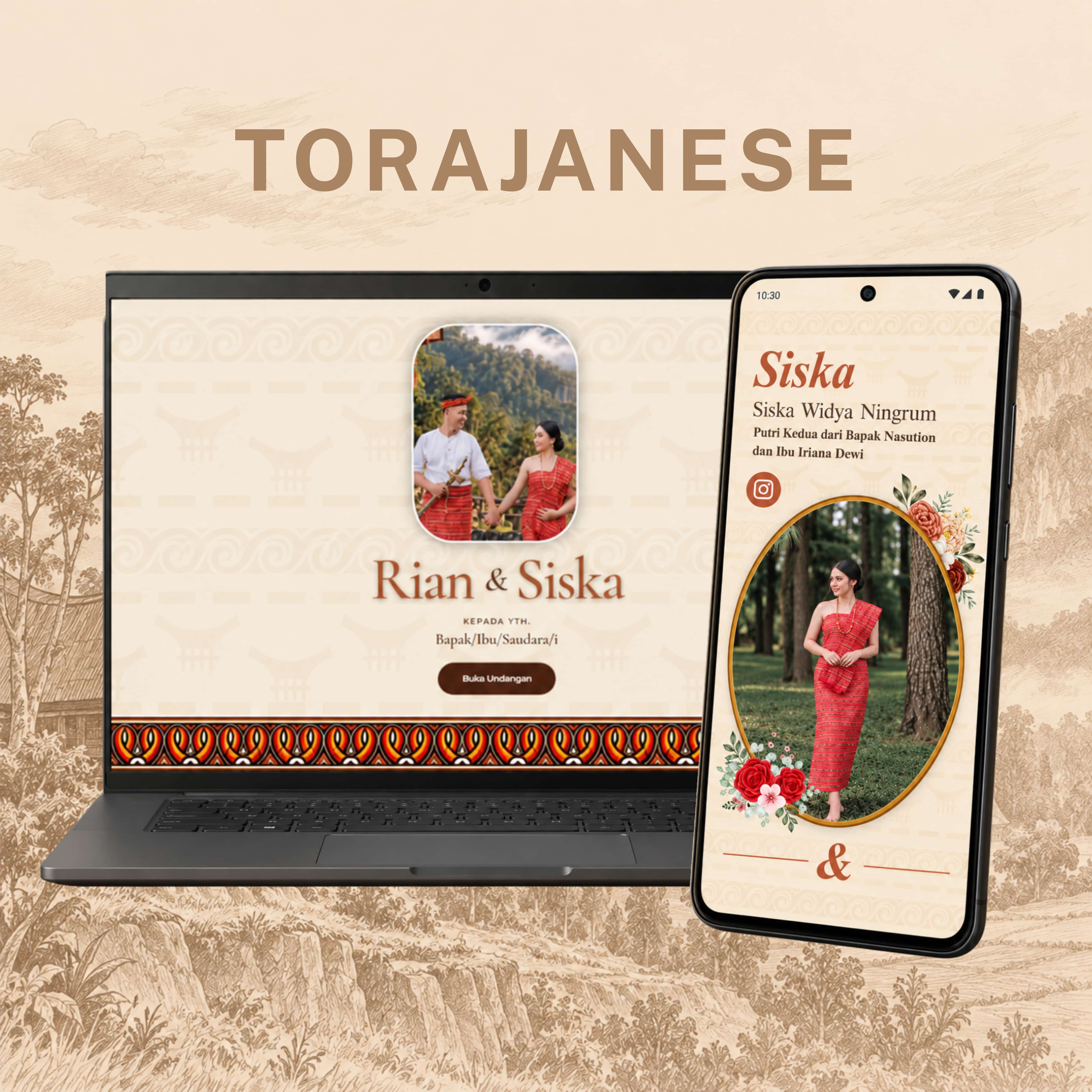 Tema undangan digital Torajanese